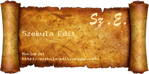 Szekula Edit névjegykártya